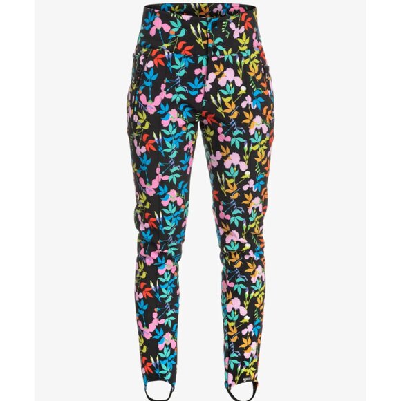 NWT XL ROWLEY X ROXY Fuseau Technical Snow Ski Pants Black MultiFloral - Picture 9 of 16